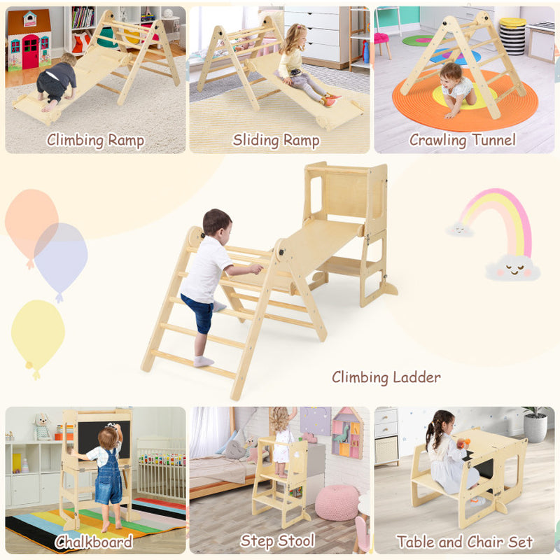 7-In-1 Toddler Climbing Toy Connected Table and Chair Set